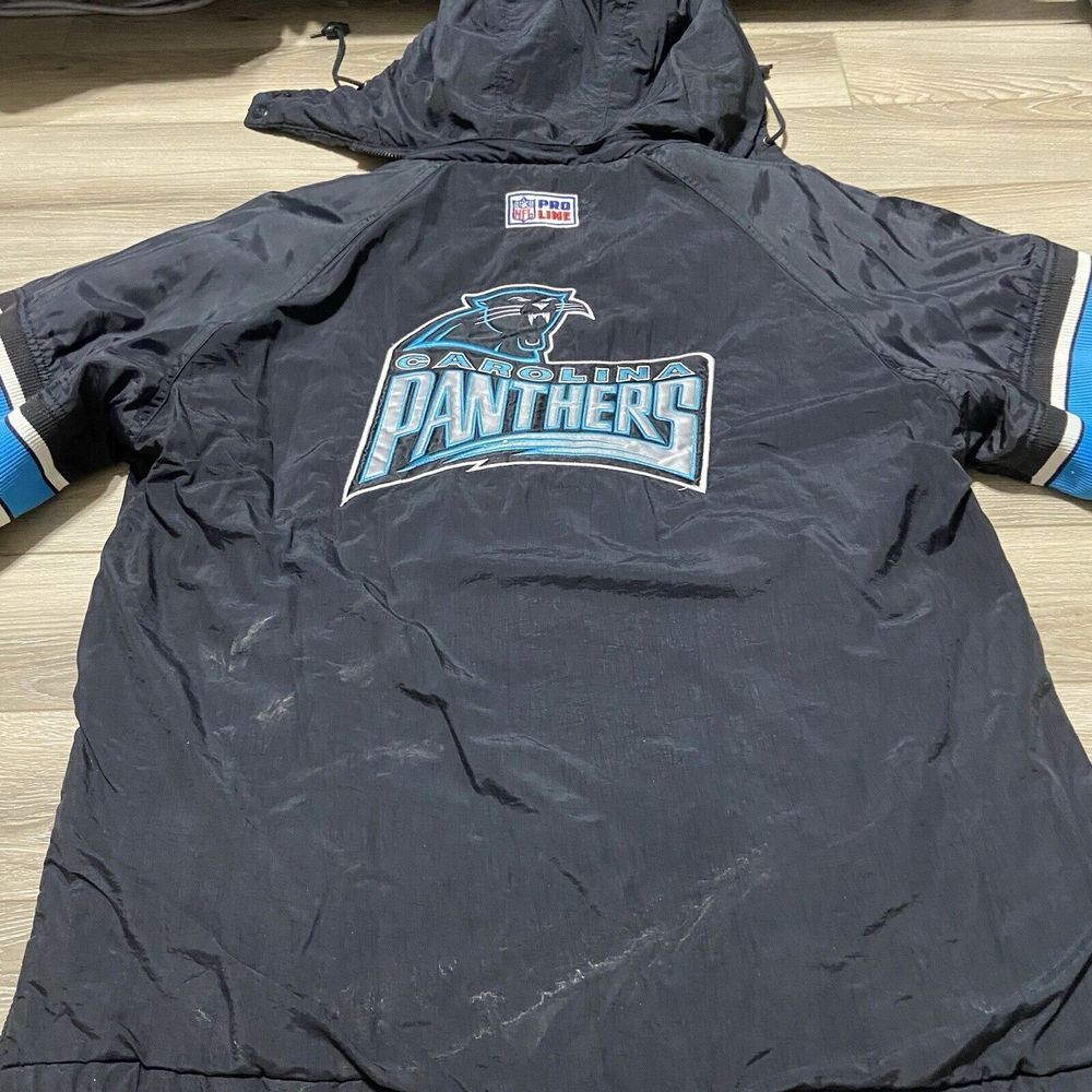 Starter Jacket NFL Pro Line Carolina Panthers Size L Retro‎ Vintage With Hood